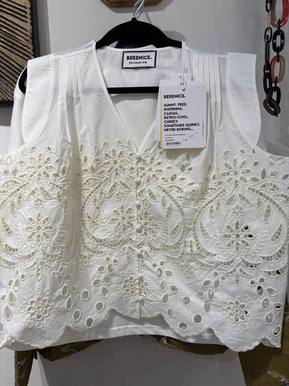 Top sans manche broderies