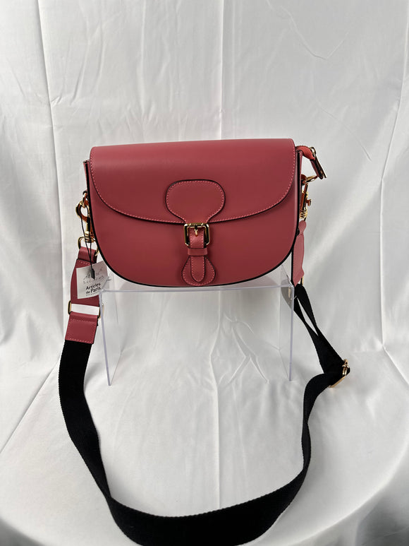 SAC CUIR PORTE TRAVERS LISSE AVEC BOUCLE ET GROSSE SANGLE (SCC1203)