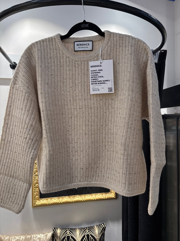 Pull col rond strass