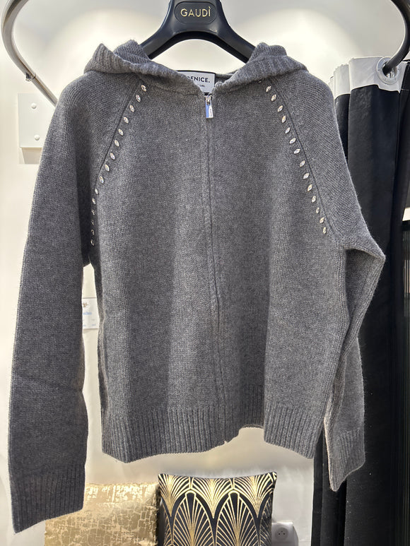 Gilet à capuche avec strass