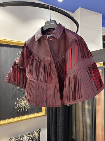 Cape cuir bordeaux