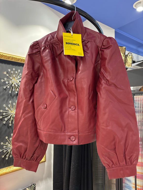 Veste similicuir Burgandy
