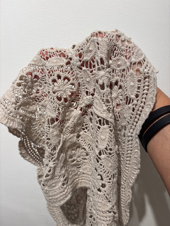 Foulard crochet beige