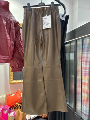Pantalon flare similicuir Moka