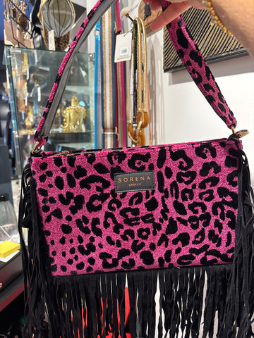 Léopard velvet magenta