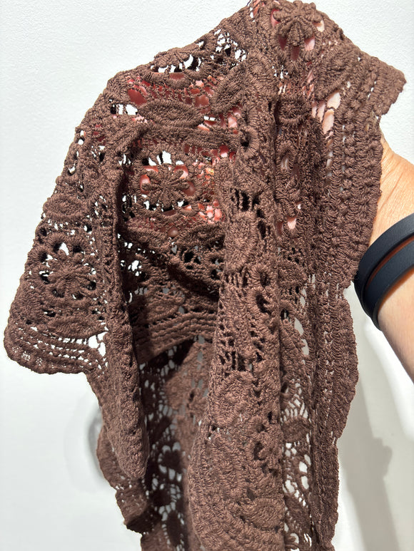 Foulard crochet brun