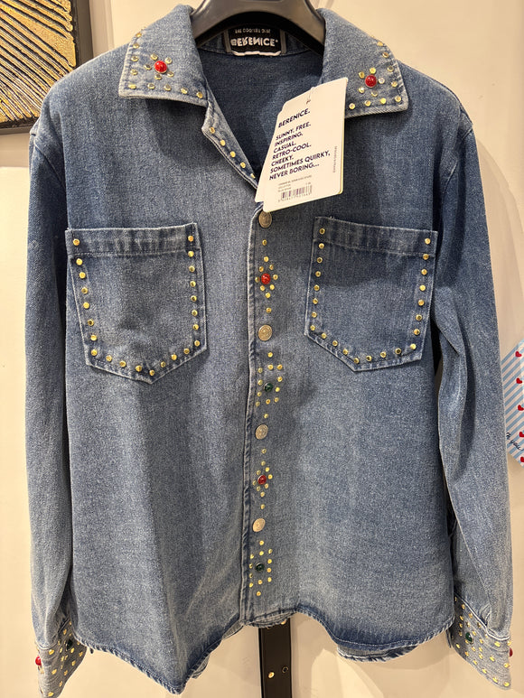 Chemise denim avec studs