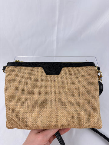 POCHETTE EN JUTE GARNIE CUIR AVEC ANSE AJUSTABLE (SCC1069)