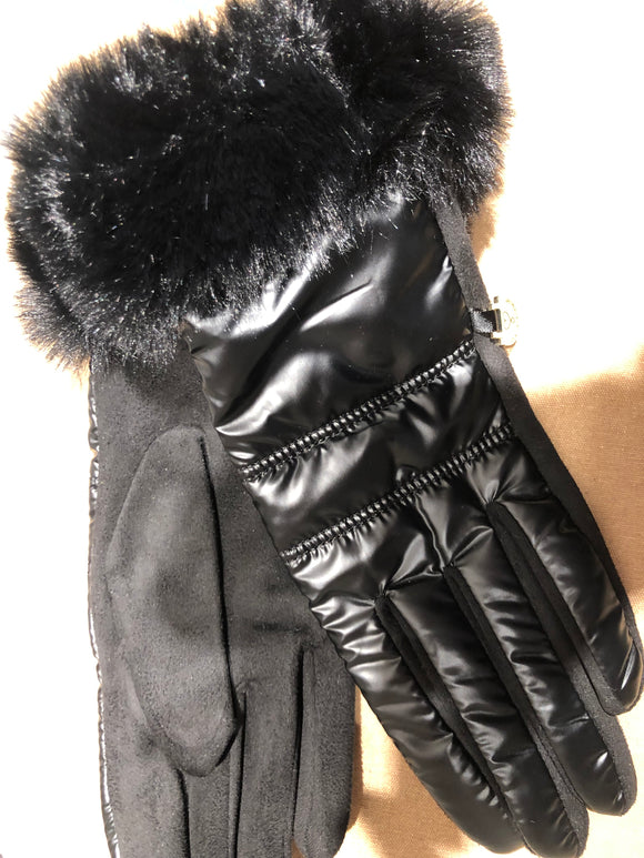 Gants Lola matelassés avec fourrure