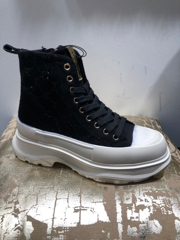 Sneaker noir Lola avec strass