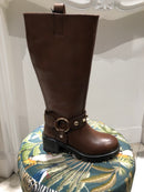 Bottes en cuir marron avec clous Lola Casademunt-1
