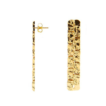 Boucles d'oreilles chaine plate dorées à l'or fin