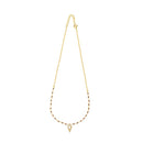Collier chaine orné de perles de pierre – Or 18Kt-1