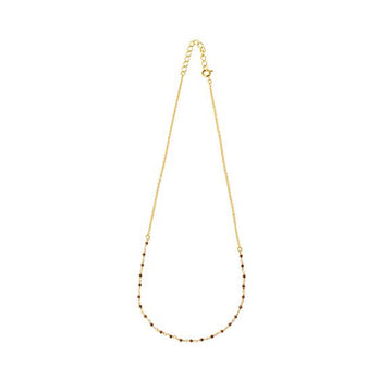 Collier chaine orné de perles de pierre – Or 18Kt