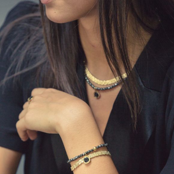 Collier chaine plate doré à l'or fin ou argenté