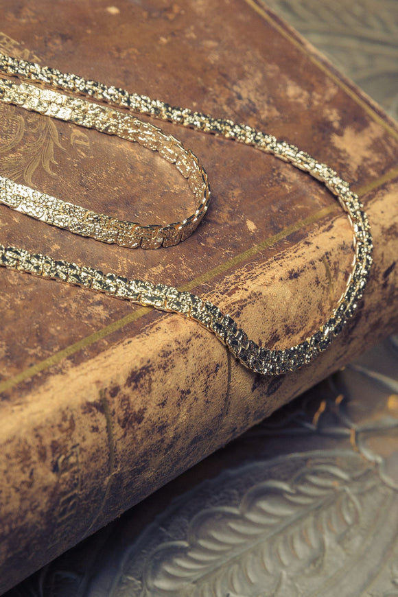 Collier chaine plate doré à l'or fin ou argenté