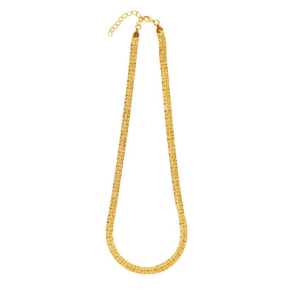 Collier chaine plate doré à l'or fin ou argenté