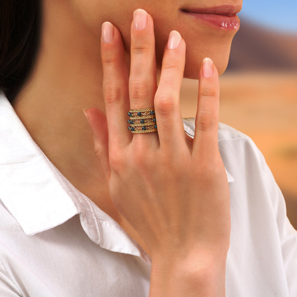 BAGUE TRIPLE SABAH ONYX (LOD023011-N)