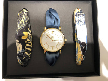 Montre Trend Satin – Or Bleu Gold White