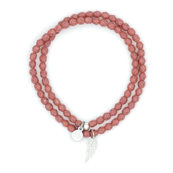 BRACELET-COLLIER 2 en 1 (2 TOURS ADO ET F ROSE ANGEL)