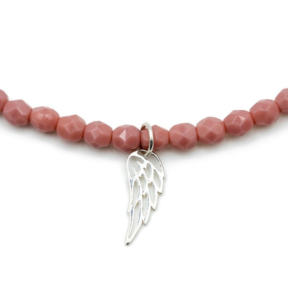 BRACELET-COLLIER 2 en 1 (2 TOURS ADO ET F ROSE ANGEL)