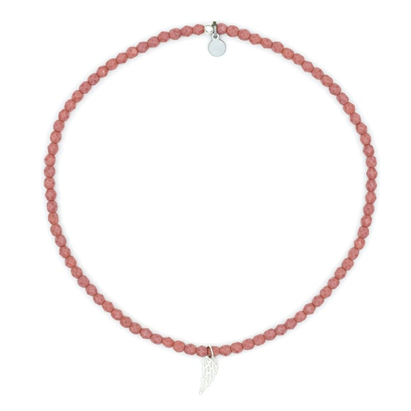 BRACELET-COLLIER 2 en 1 (2 TOURS ADO ET F ROSE ANGEL)