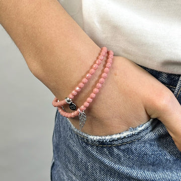 BRACELET-COLLIER 2 en 1 (2 TOURS ADO ET F ROSE ANGEL)