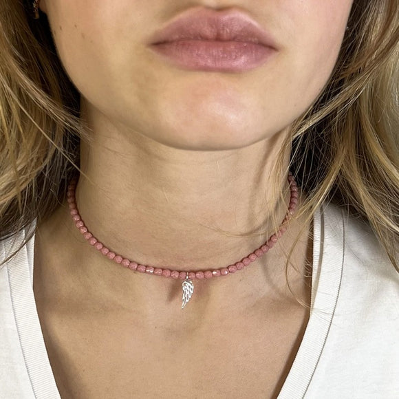 BRACELET-COLLIER 2 en 1 (2 TOURS ADO ET F ROSE ANGEL)