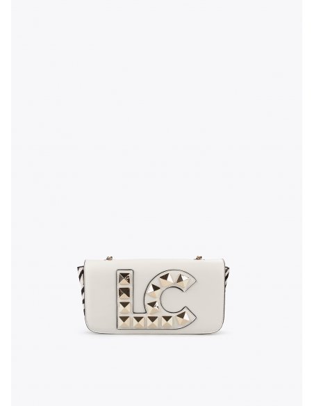 Besace blanche imprimée animal et logo clouté Lola Casademunt