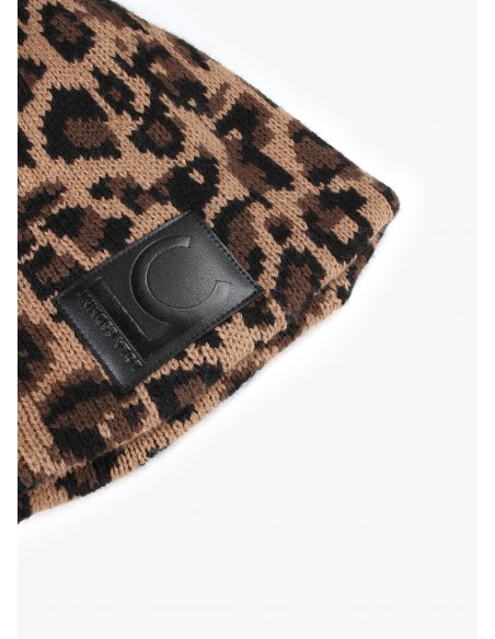 Bonnet en laine imprimé leopard Lola Casademunt