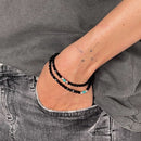 BRACELET-COLLIER 2 en 1 (2 TOURS ADO ET F NOIR MAT/TURQ ANGEL)-4