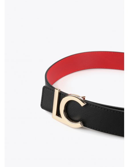 Ceinture réversible noire et rouge Lola Casademunt
