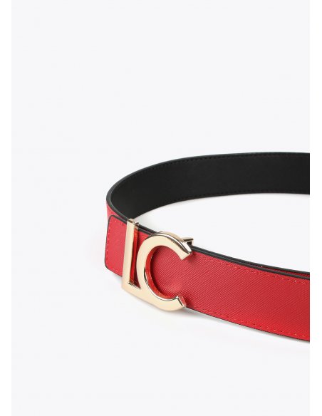 Ceinture réversible noire et rouge Lola Casademunt