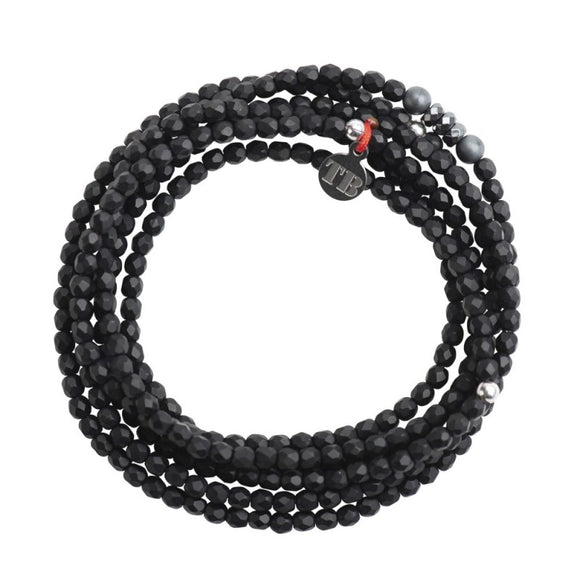 BRACELET-COLLIER 2 en 1 (6 TOURS F NOIR VERO)
