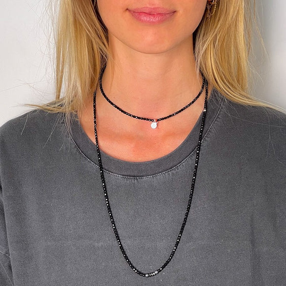 BRACELET-COLLIER 2 en 1 (6 TOURS F NOIR VERO)