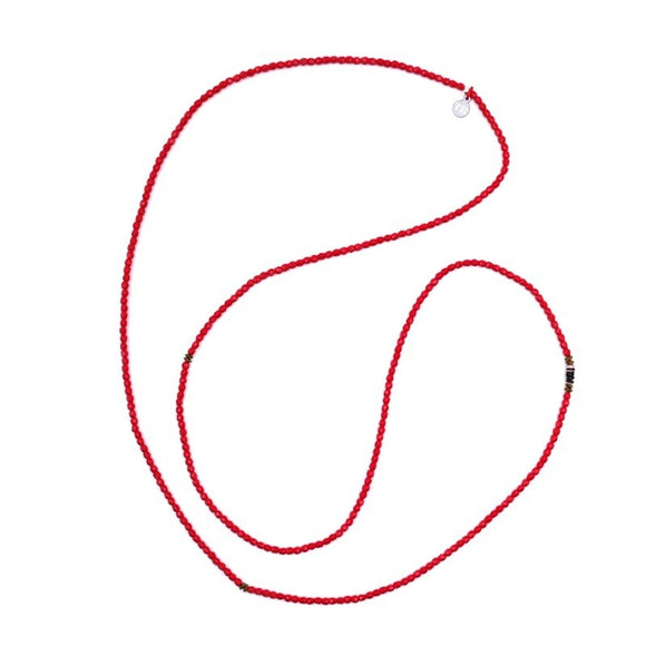 BRACELET-COLLIER (6 TOURS F ROUGE VIR)
