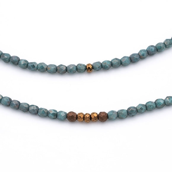 BRACELET-COLLIER (6 TOURS F TURQUOISE DUST VERO)