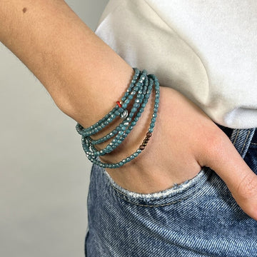 BRACELET-COLLIER (6 TOURS F TURQUOISE DUST VERO)