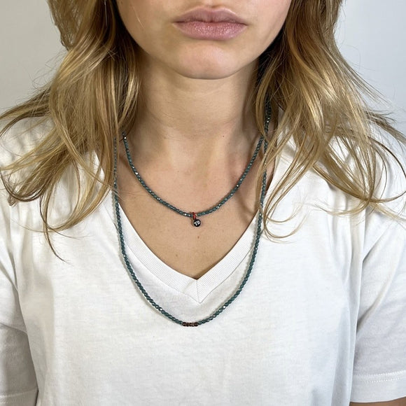 BRACELET-COLLIER (6 TOURS F TURQUOISE DUST VERO)