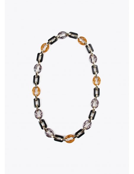 Collier long à maillons imprimé animal Lola Casademunt