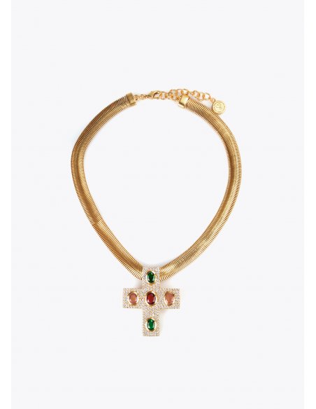 Collier long avec pendentif en forme de croix Lola Casademunt
