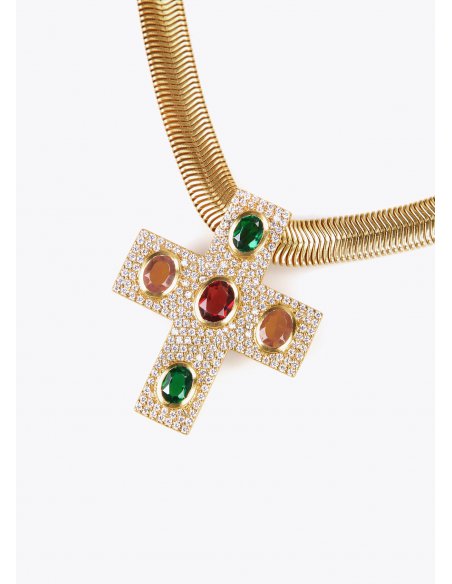 Collier long avec pendentif en forme de croix Lola Casademunt