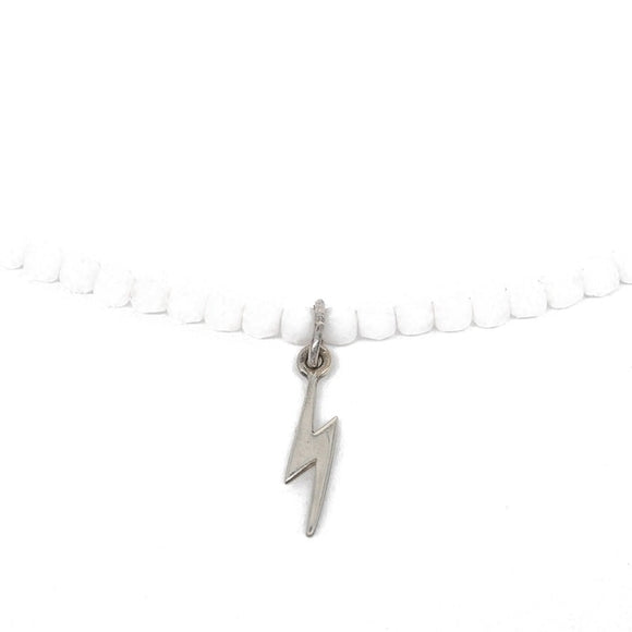 BRACELET-COLLIER 2 en 1 (3 TOURS F BLANC ECLAIR)