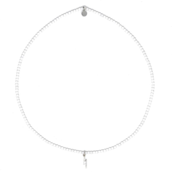BRACELET-COLLIER 2 en 1 (3 TOURS F BLANC ECLAIR)
