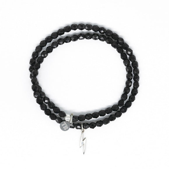 BRACELET-COLLIER 2 en 1 (2 TOURS ADO ET F NOIR ECLAIR)