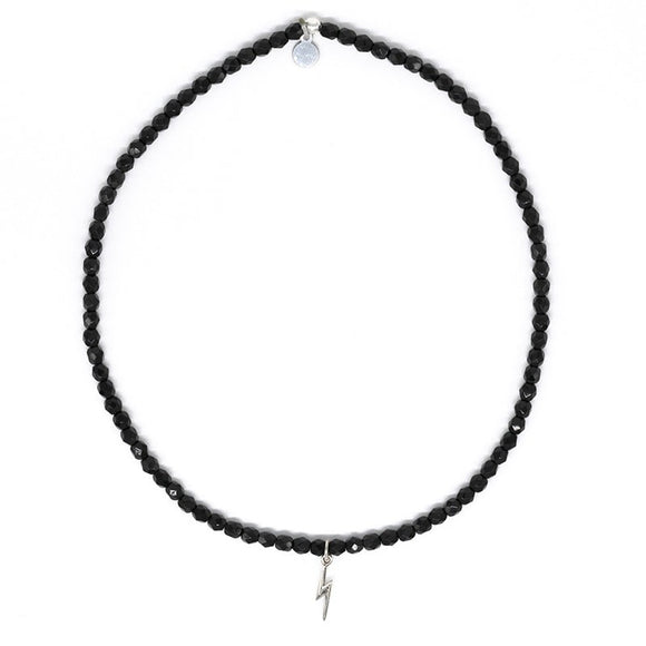BRACELET-COLLIER 2 en 1 (2 TOURS ADO ET F NOIR ECLAIR)