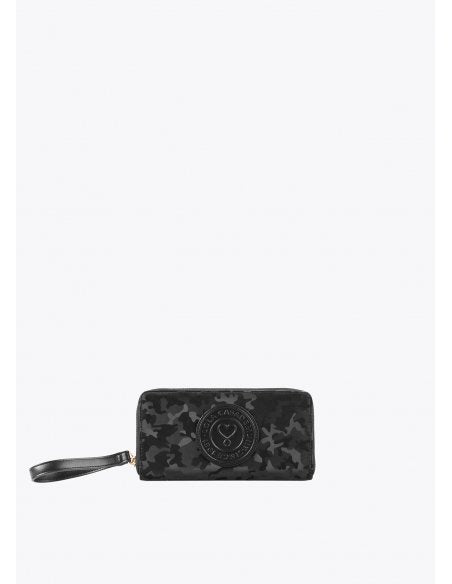 Grand portefeuille noir imprimé camouflage Lola Casademunt