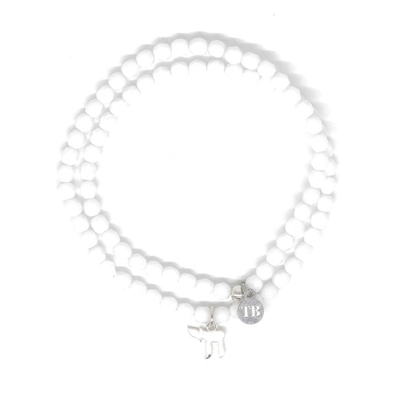 BRACELET-COLLIER 2 en 1 (2 TOURS ADO ET F BLANC HAI)