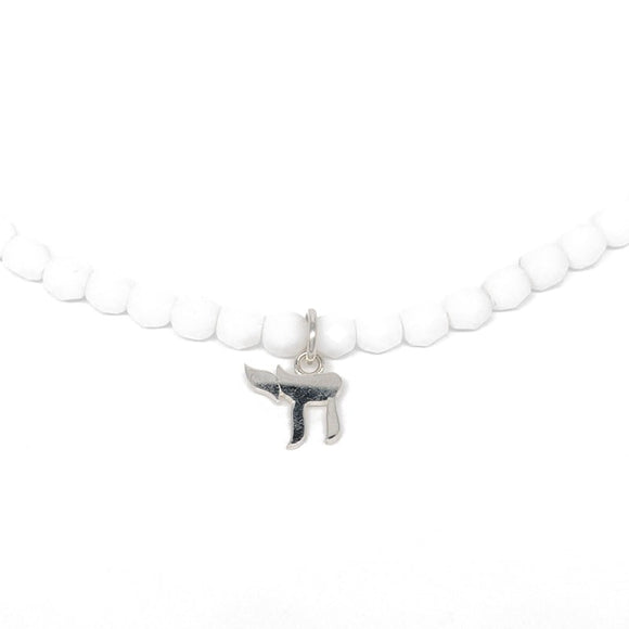 BRACELET-COLLIER 2 en 1 (2 TOURS ADO ET F BLANC HAI)