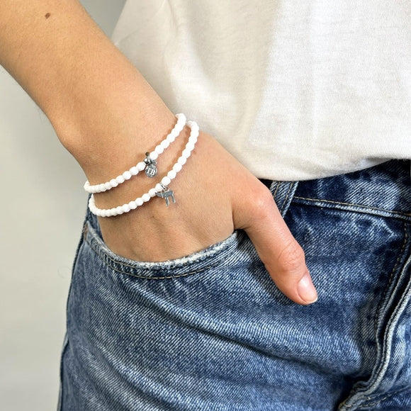 BRACELET-COLLIER 2 en 1 (2 TOURS ADO ET F BLANC HAI)